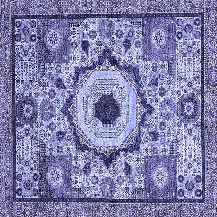 Square Abstract Blue Modern Rug, abs2349blu