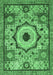 Machine Washable Abstract Emerald Green Modern Area Rugs, wshabs2349emgrn