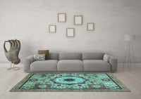 Machine Washable Abstract Light Blue Modern Rug, wshabs2349lblu