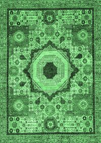 Abstract Emerald Green Modern Rug, abs2349emgrn