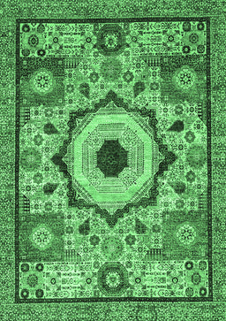 Abstract Emerald Green Modern Rug, abs2349emgrn