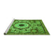 Sideview of Machine Washable Abstract Green Modern Area Rugs, wshabs2349grn