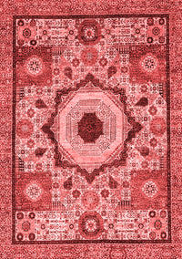 Abstract Red Modern Rug, abs2349red