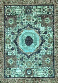 Abstract Light Blue Modern Rug, abs2349lblu