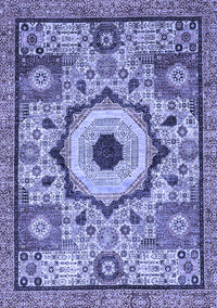 Abstract Blue Modern Rug, abs2349blu