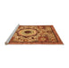 Sideview of Machine Washable Abstract Orange Modern Area Rugs, wshabs2349org