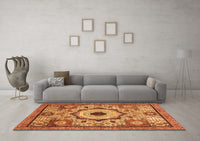 Machine Washable Abstract Orange Modern Rug, wshabs2349org