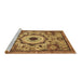 Sideview of Machine Washable Abstract Brown Modern Rug, wshabs2349brn