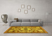 Machine Washable Abstract Yellow Modern Rug in a Living Room, wshabs2349yw