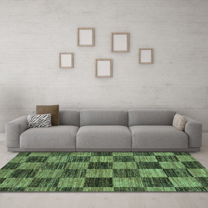 Machine Washable Abstract Turquoise Modern Area Rugs in a Living Room,, wshabs234turq