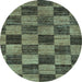 Round Abstract Light Blue Modern Rug, abs234lblu