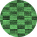 Round Abstract Emerald Green Modern Rug, abs234emgrn