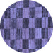 Round Abstract Blue Modern Rug, abs234blu