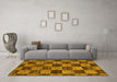 Machine Washable Abstract Yellow Modern Rug in a Living Room, wshabs234yw