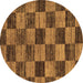 Round Abstract Brown Modern Rug, abs234brn