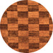 Round Abstract Orange Modern Rug, abs234org