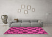 Machine Washable Abstract Pink Modern Rug in a Living Room, wshabs234pnk