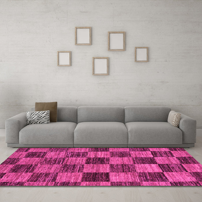 Machine Washable Abstract Pink Modern Rug in a Living Room, wshabs234pnk