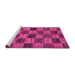 Sideview of Machine Washable Abstract Pink Modern Rug, wshabs234pnk