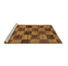 Sideview of Machine Washable Abstract Brown Modern Rug, wshabs234brn