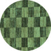 Round Abstract Turquoise Modern Rug, abs234turq