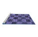 Sideview of Machine Washable Abstract Blue Modern Rug, wshabs234blu