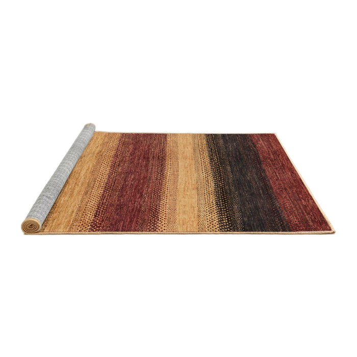 Sideview of Machine Washable Abstract Saffron Red Rug, wshabs235