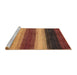 Sideview of Machine Washable Abstract Saffron Red Rug, wshabs235