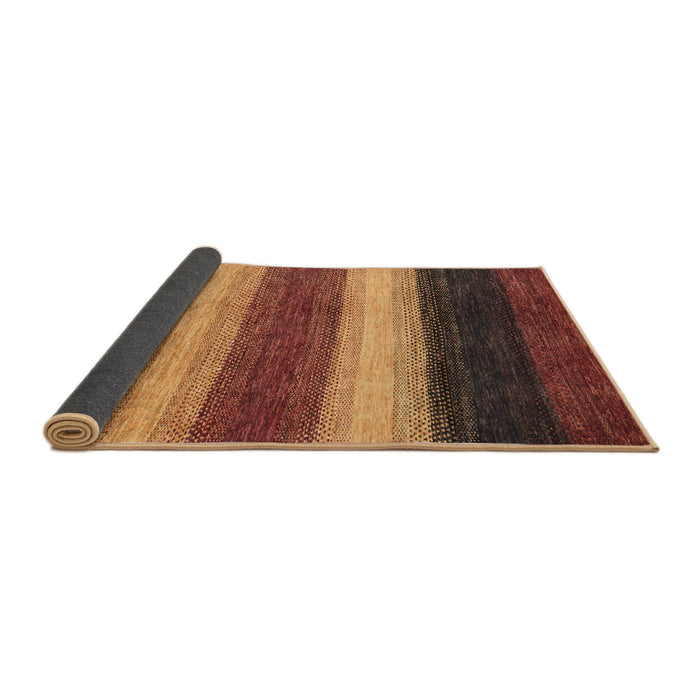 Sideview of Abstract Saffron Red Modern Rug, abs235