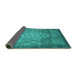 Sideview of Abstract Turquoise Modern Rug, abs2350turq