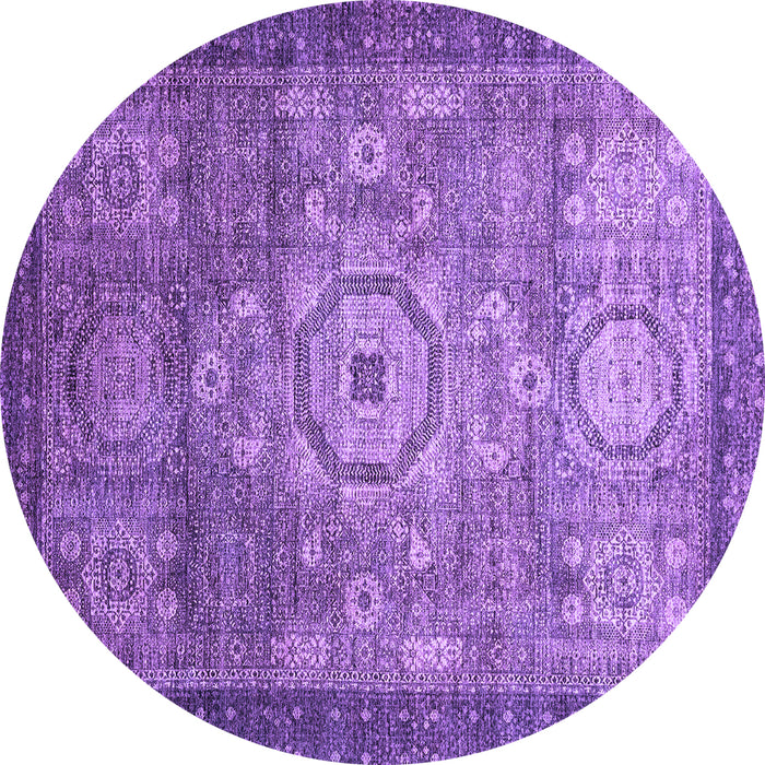 Round Machine Washable Abstract Purple Modern Area Rugs, wshabs2350pur