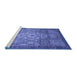 Sideview of Machine Washable Abstract Blue Modern Rug, wshabs2350blu