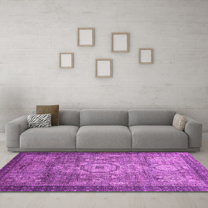 Machine Washable Abstract Pink Modern Rug in a Living Room, wshabs2350pnk