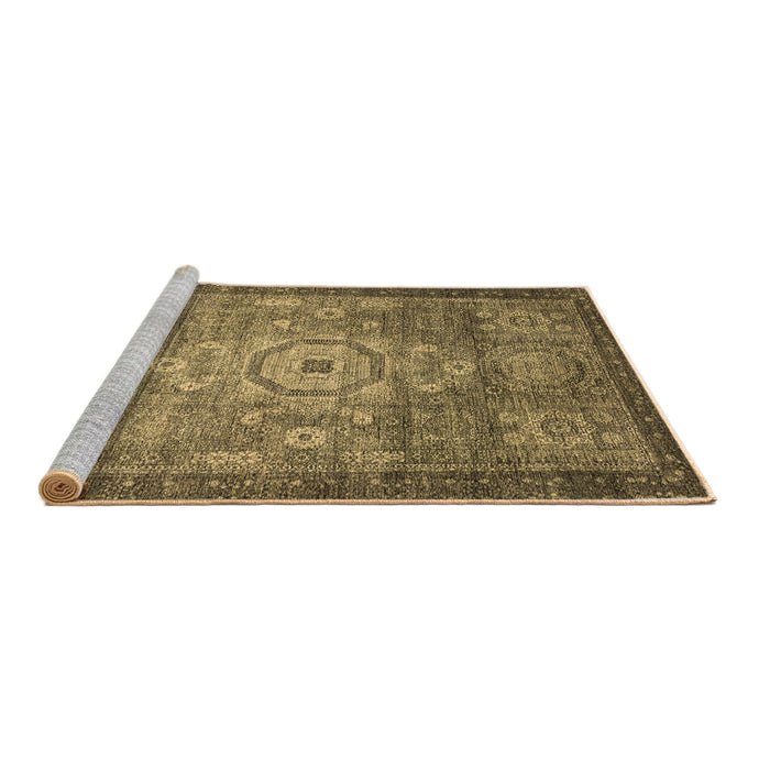 Sideview of Machine Washable Abstract Brown Modern Rug, wshabs2350brn