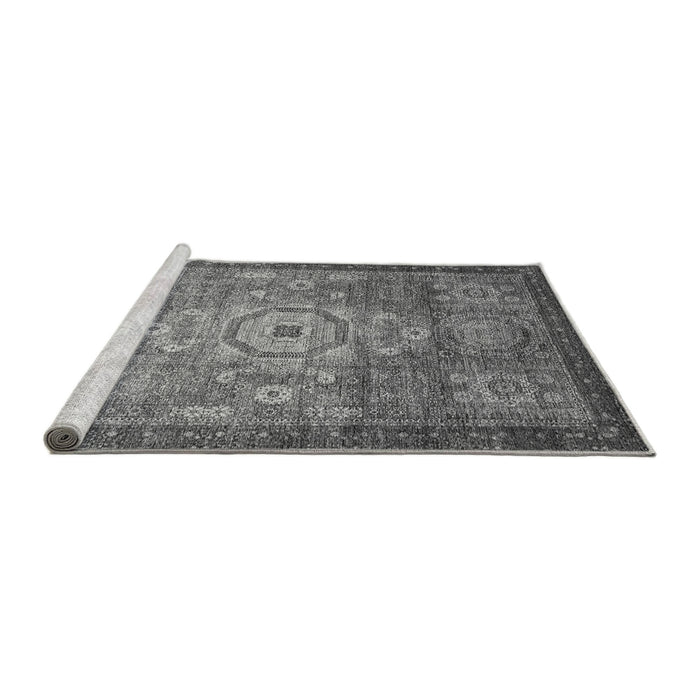 Sideview of Machine Washable Abstract Gray Modern Rug, wshabs2350gry