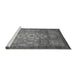 Sideview of Machine Washable Abstract Gray Modern Rug, wshabs2350gry