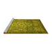 Sideview of Machine Washable Abstract Yellow Modern Rug, wshabs2350yw