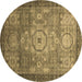 Round Machine Washable Abstract Brown Modern Rug, wshabs2350brn