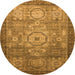 Round Abstract Orange Modern Rug, abs2350org