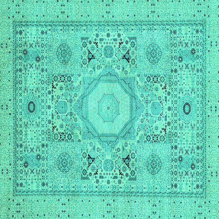 Square Abstract Turquoise Modern Rug, abs2351turq