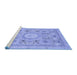 Sideview of Machine Washable Abstract Blue Modern Rug, wshabs2351blu