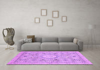 Machine Washable Abstract Purple Modern Rug, wshabs2351pur