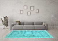 Machine Washable Abstract Light Blue Modern Rug, wshabs2351lblu