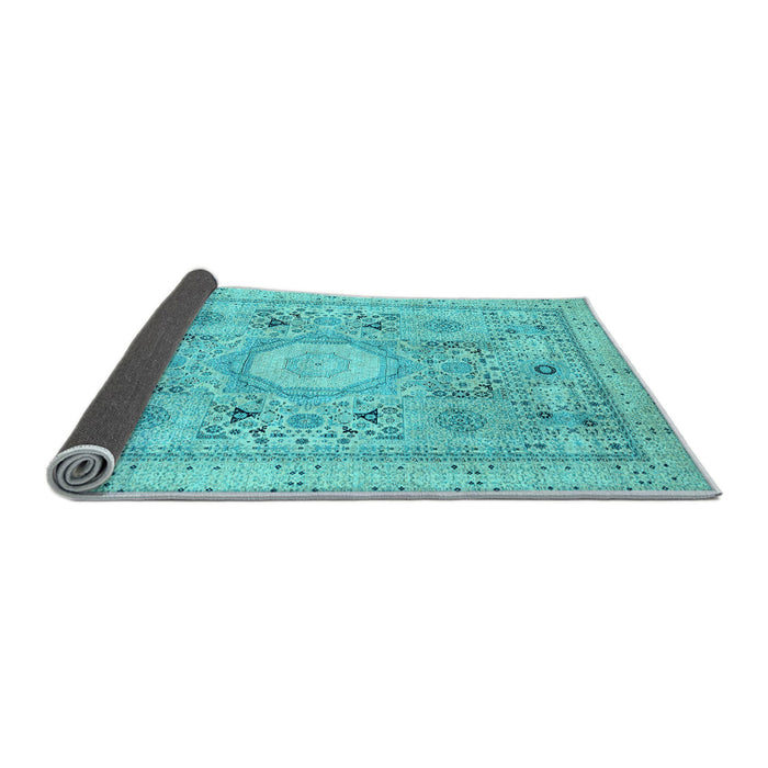 Sideview of Abstract Light Blue Modern Rug, abs2351lblu