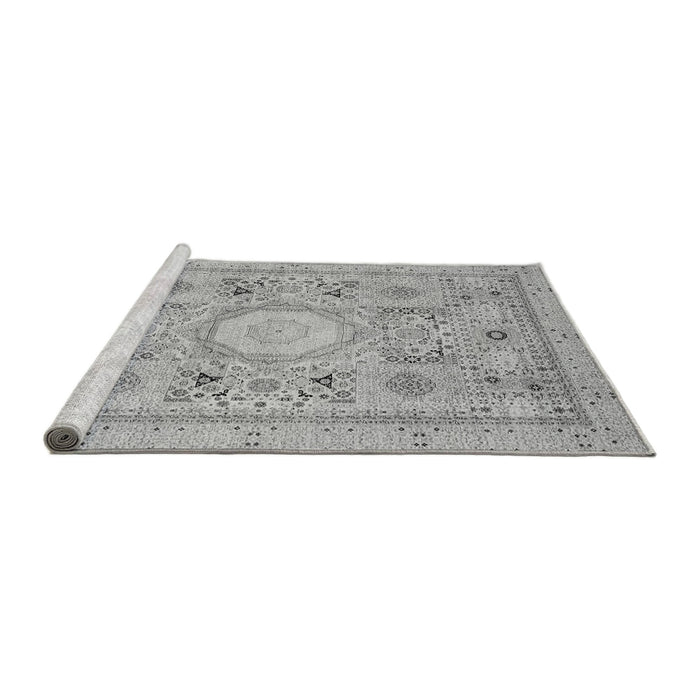 Sideview of Machine Washable Abstract Gray Modern Rug, wshabs2351gry
