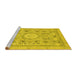 Sideview of Machine Washable Abstract Yellow Modern Rug, wshabs2351yw