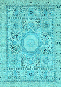 Abstract Light Blue Modern Rug, abs2351lblu