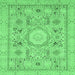 Square Abstract Emerald Green Modern Rug, abs2351emgrn