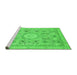 Sideview of Machine Washable Abstract Green Modern Area Rugs, wshabs2351grn