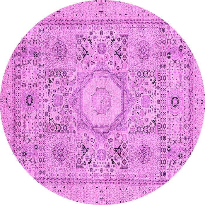 Round Abstract Pink Modern Rug, abs2351pnk
